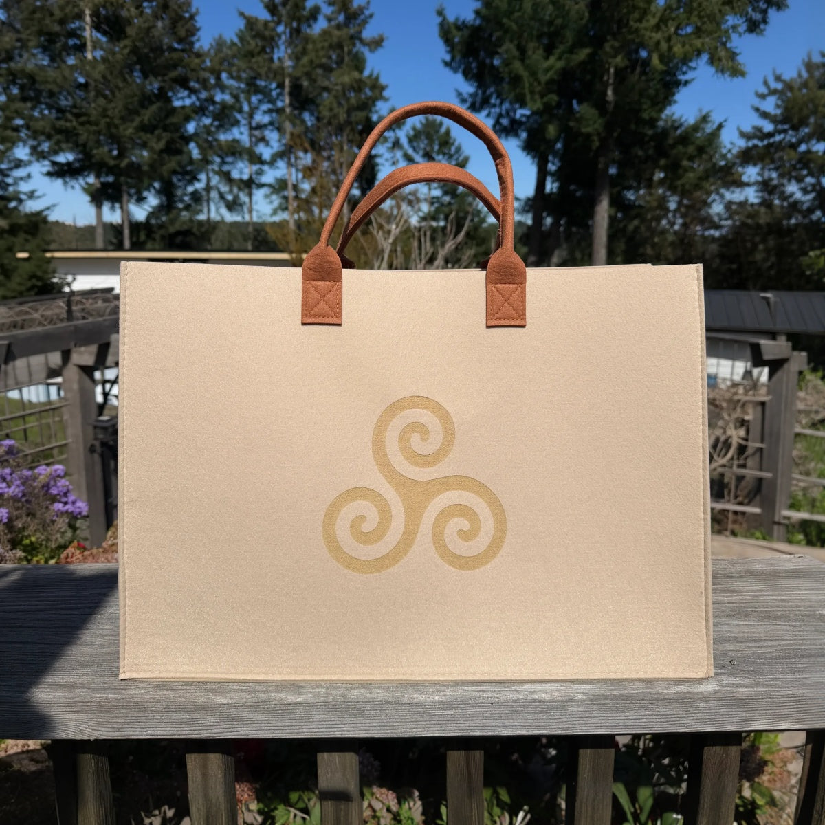 Purica Triskele Felt Tote Bag