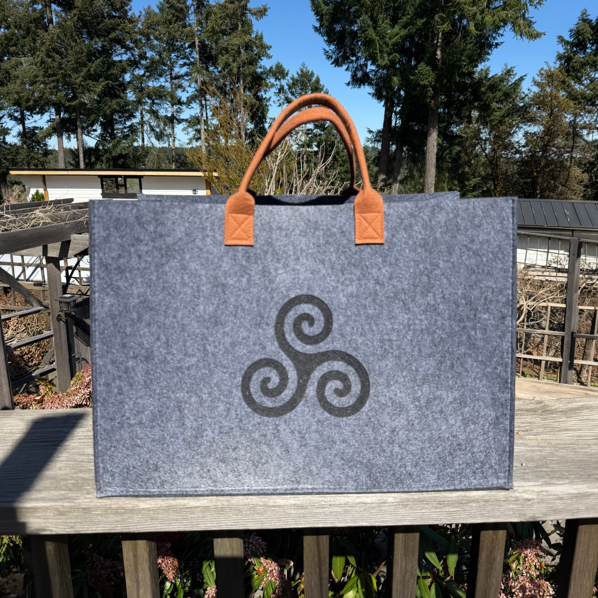 Purica Triskele Felt Tote Bag