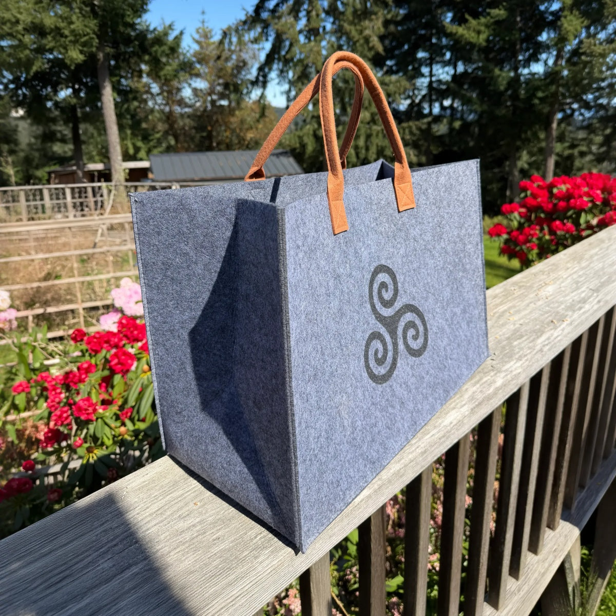 Purica Triskele Felt Tote Bag