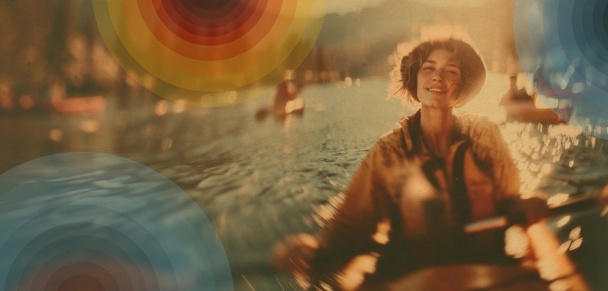 Woman outdoors at sunset