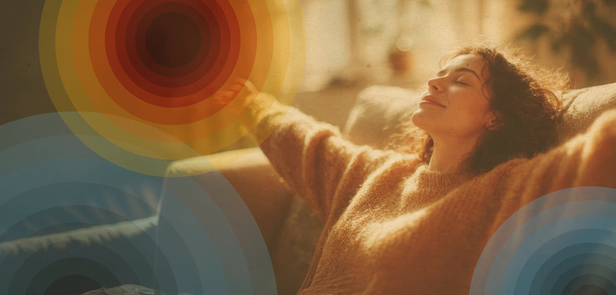 Woman relaxing in low evening sun